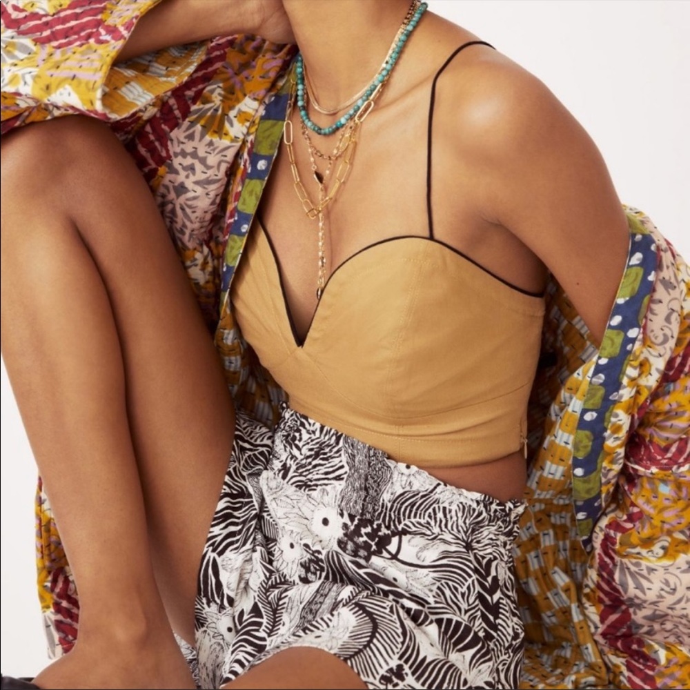 NWT Anthropologie Maeve Contrast Corset Top / Size 14